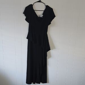 Rickie Freeman for Teri Jon Black Asymmetrical Dress S 18